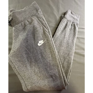 Nike Gray Fleece Jogger Sweatpants Mens Small Swoosh Tapered